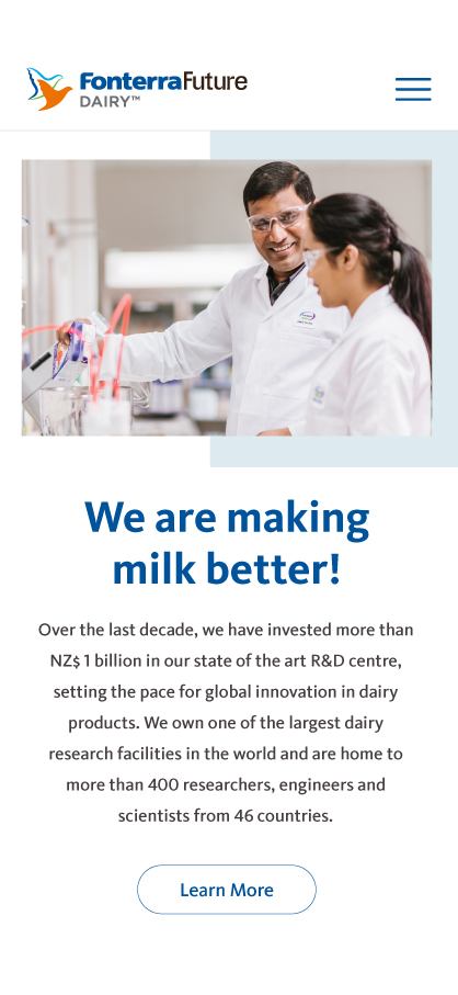 Fonterra Future Dairy Slider