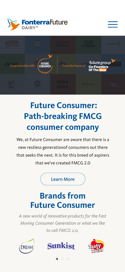 Fonterra Future Dairy Slider